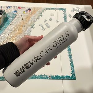 Anorak apparel Thirsty Car Girls Water Bottle 25oz white metal